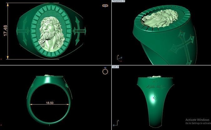 Jesus ring print 3d 3D print model