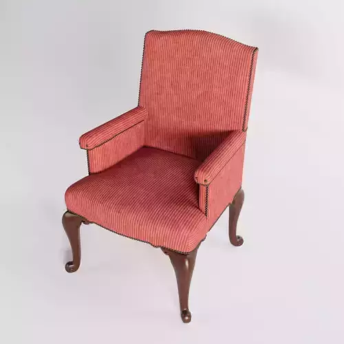Victorian Styled Armchair in Fabric and Wood