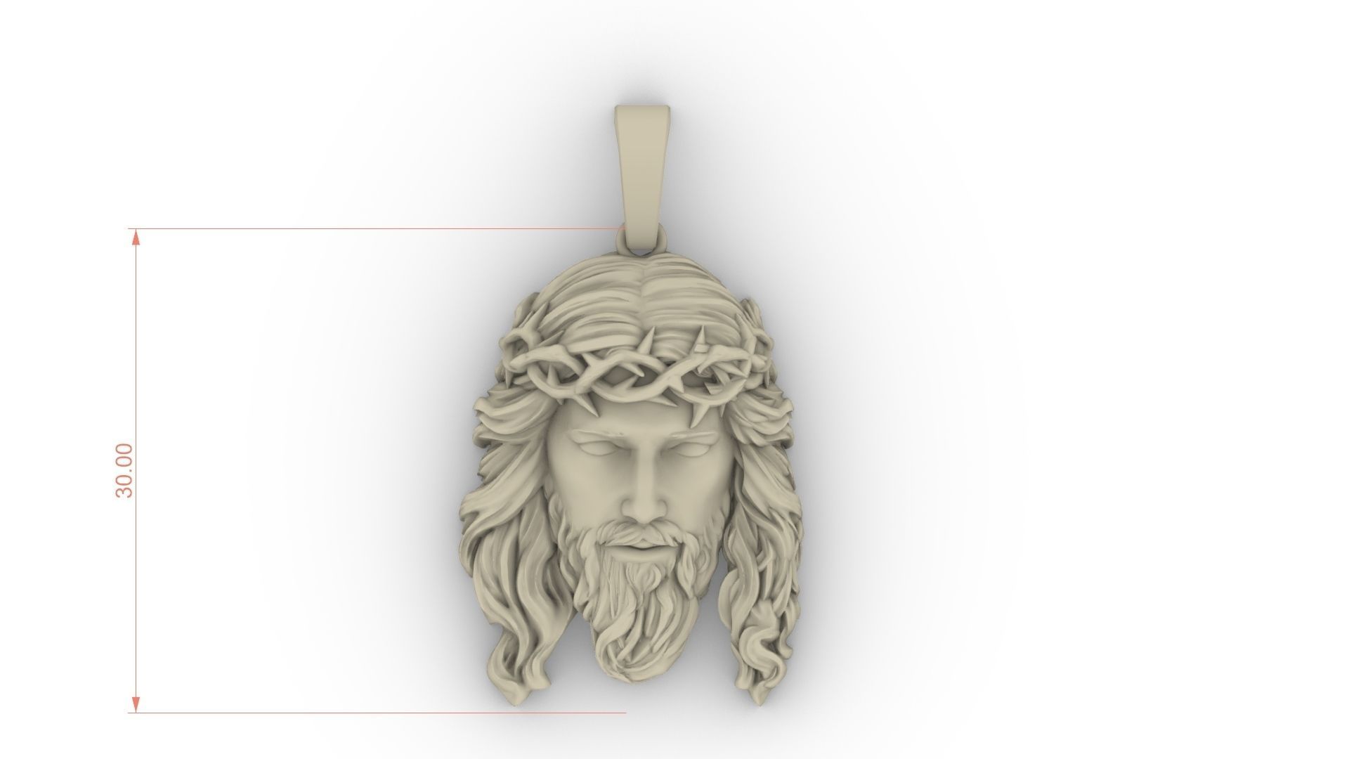 Jesus Face Pendant Necklace 3D print model_5