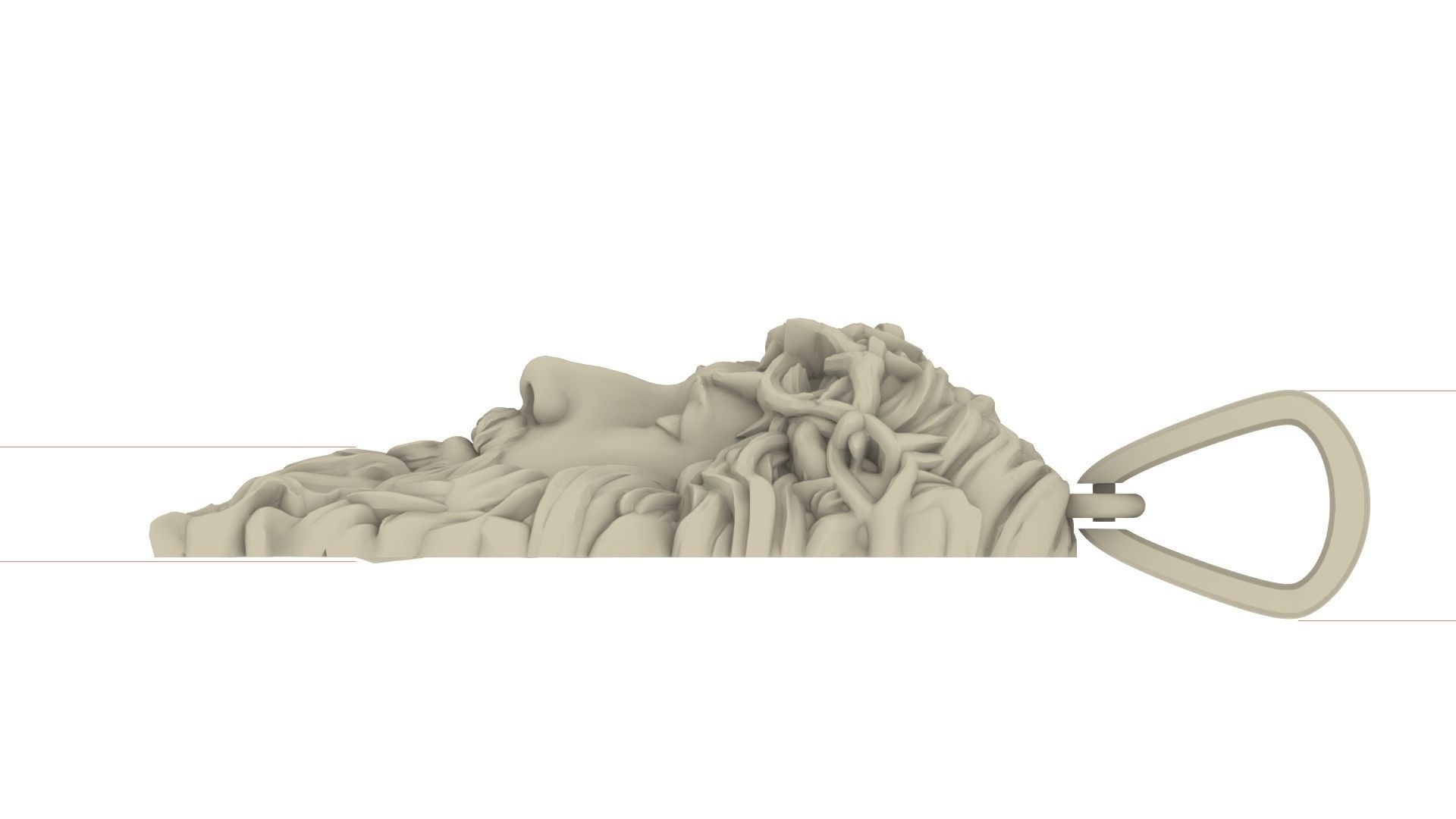 Jesus Face Pendant Necklace 3D print model_8