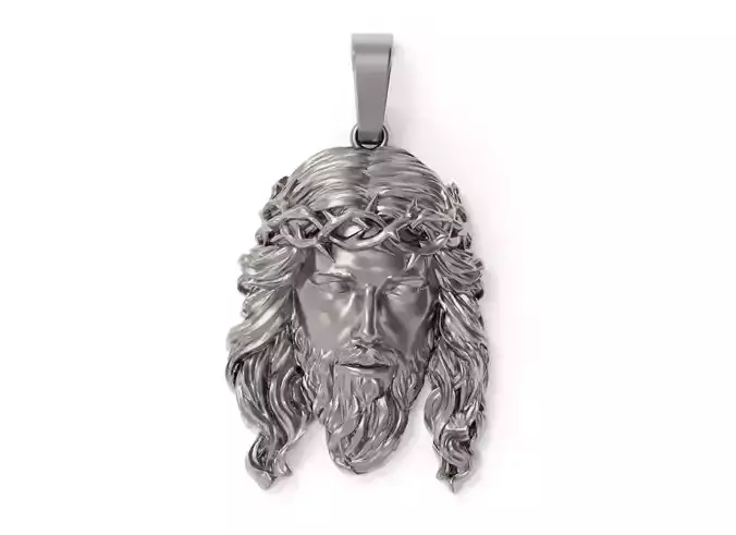 Jesus Face Pendant Necklace
