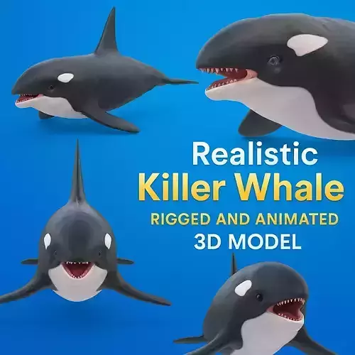 Realistic Killer Whale Rigged and Animated