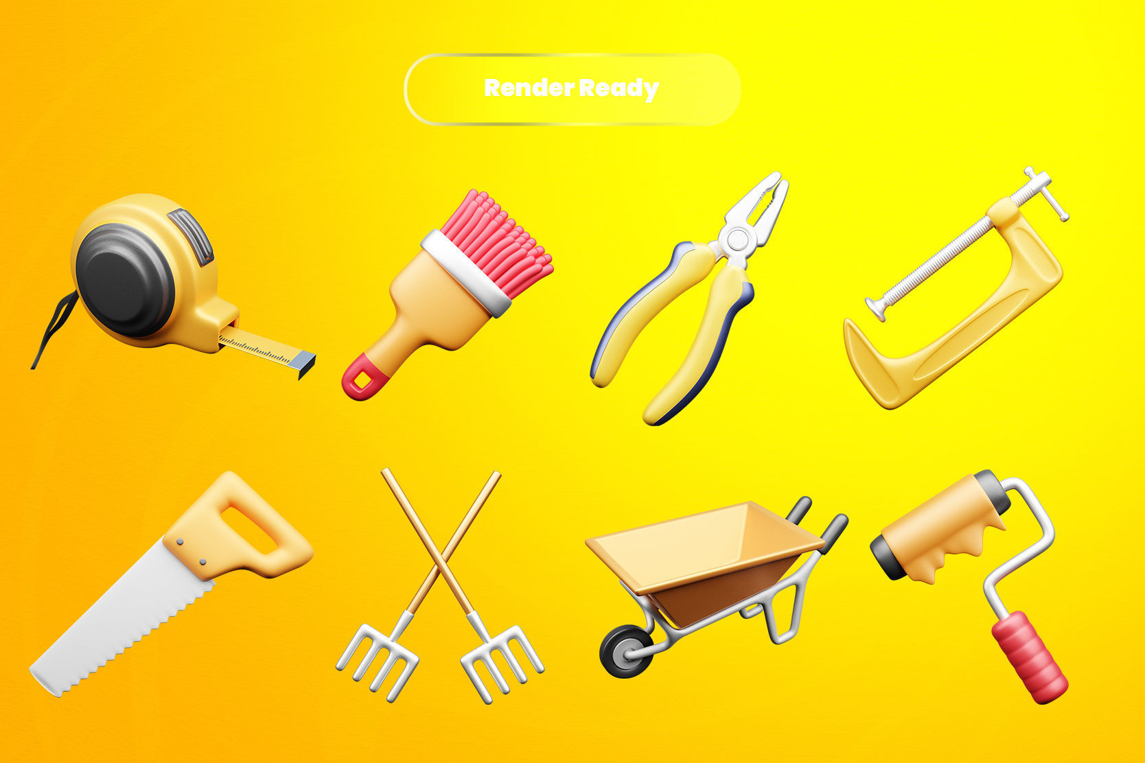 Labour Day 3d Illustration Icon Pack 3D model_2