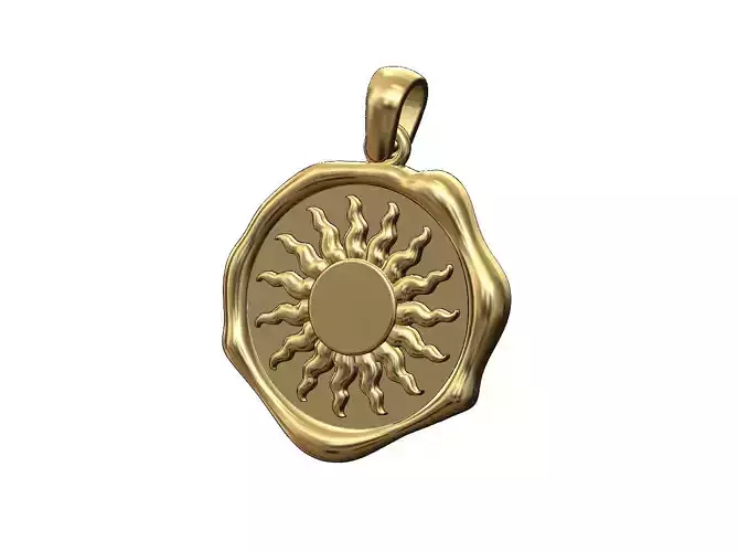 Sun wax seal pendant charm