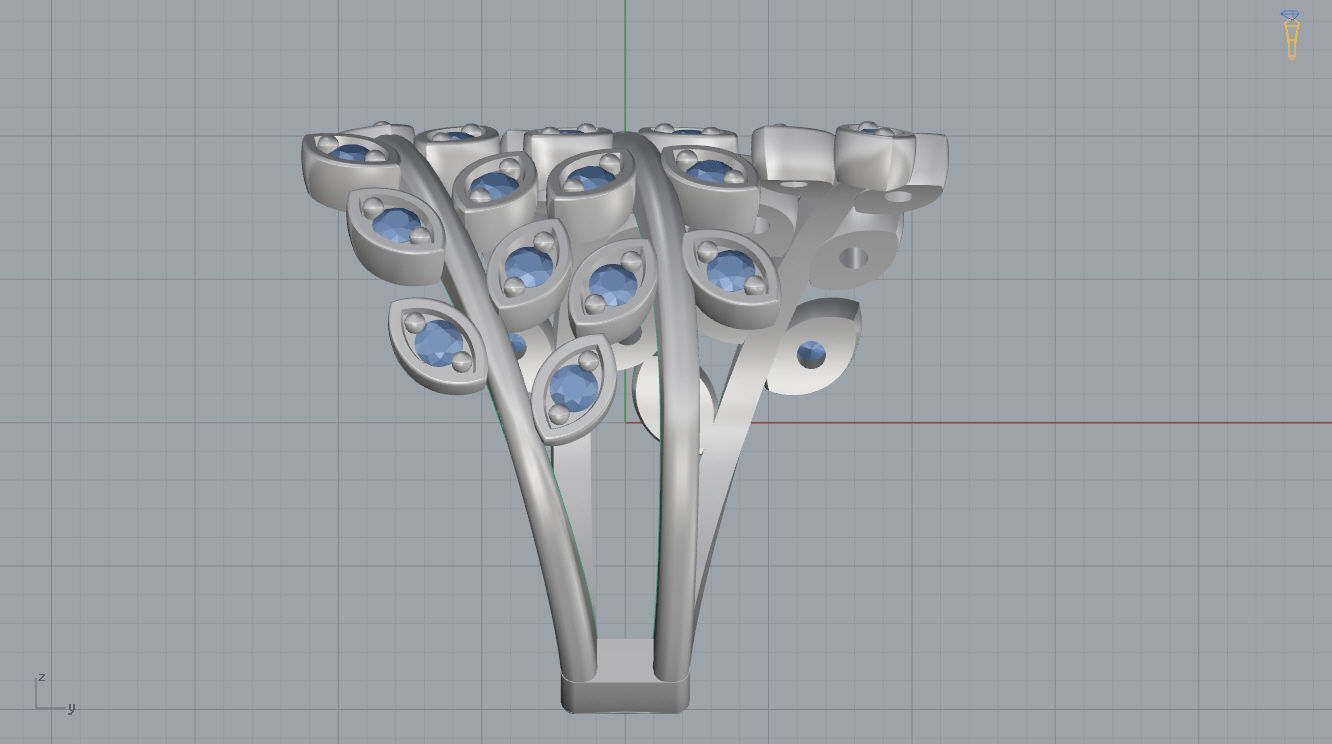 Leaf Ring 3D print model_11