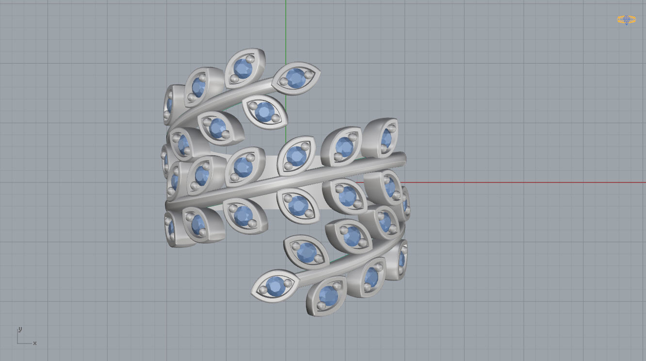 Leaf Ring 3D print model_8