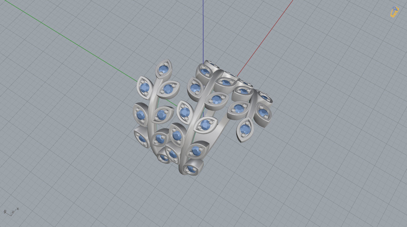 Leaf Ring 3D print model_10