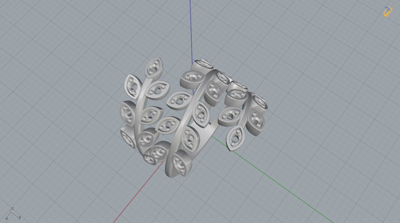 Leaf Ring 3D print model_7