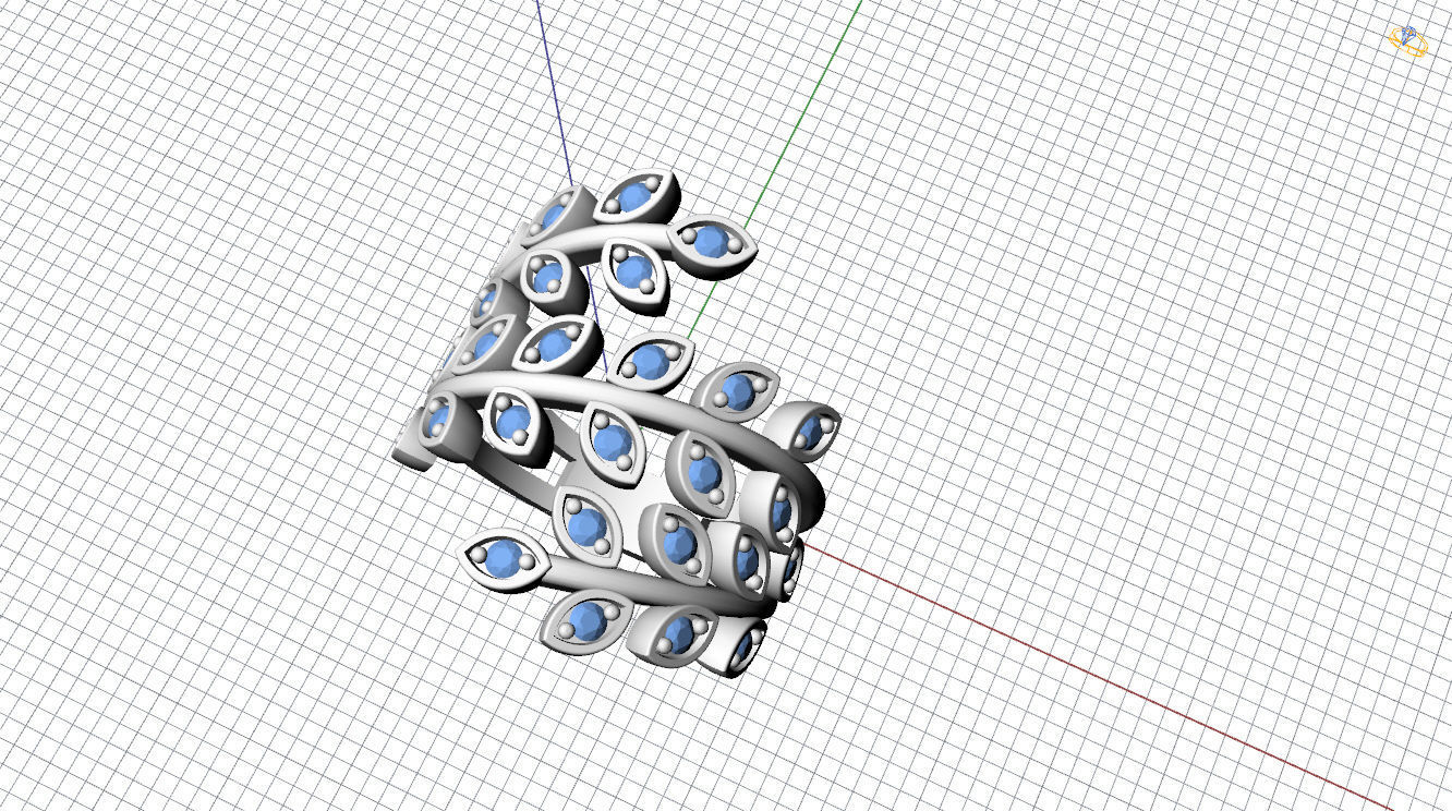 Leaf Ring 3D print model_14