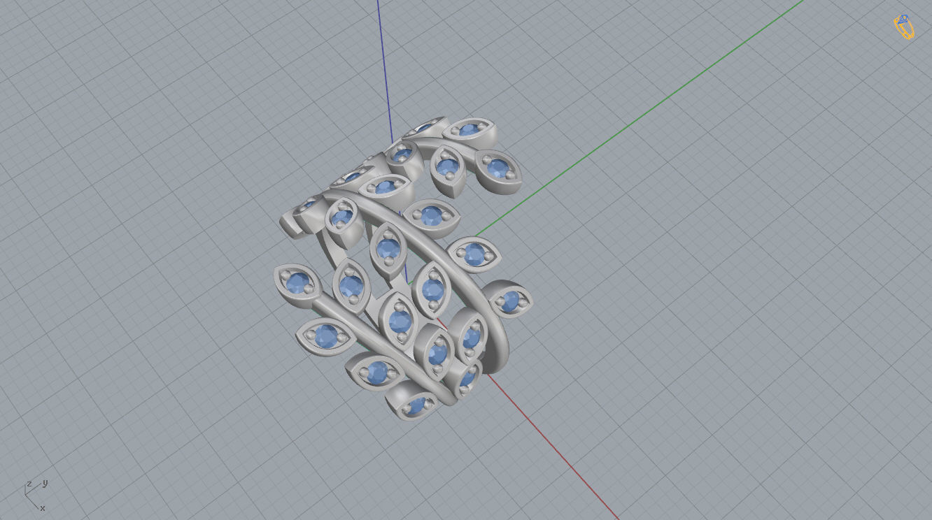 Leaf Ring 3D print model_12