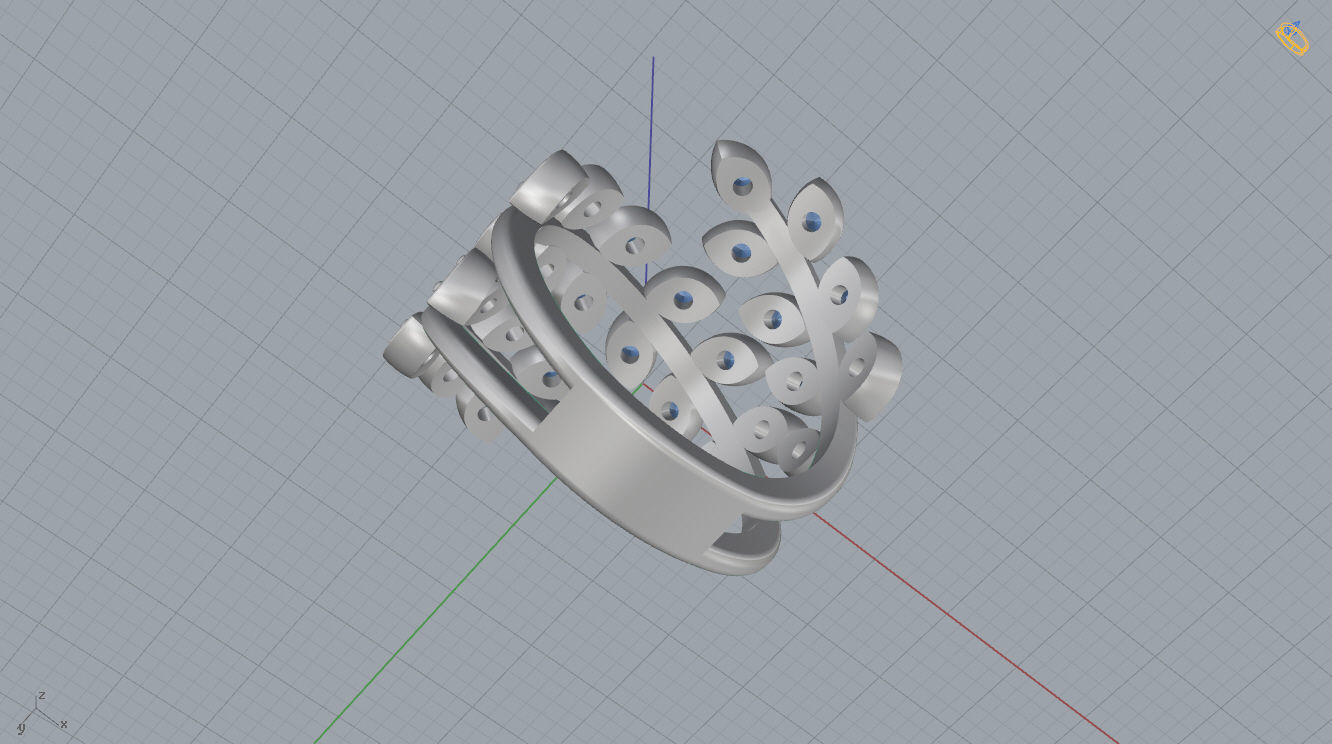 Leaf Ring 3D print model_13