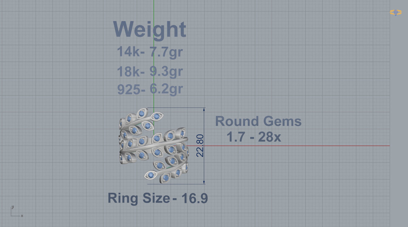 Leaf Ring 3D print model_3