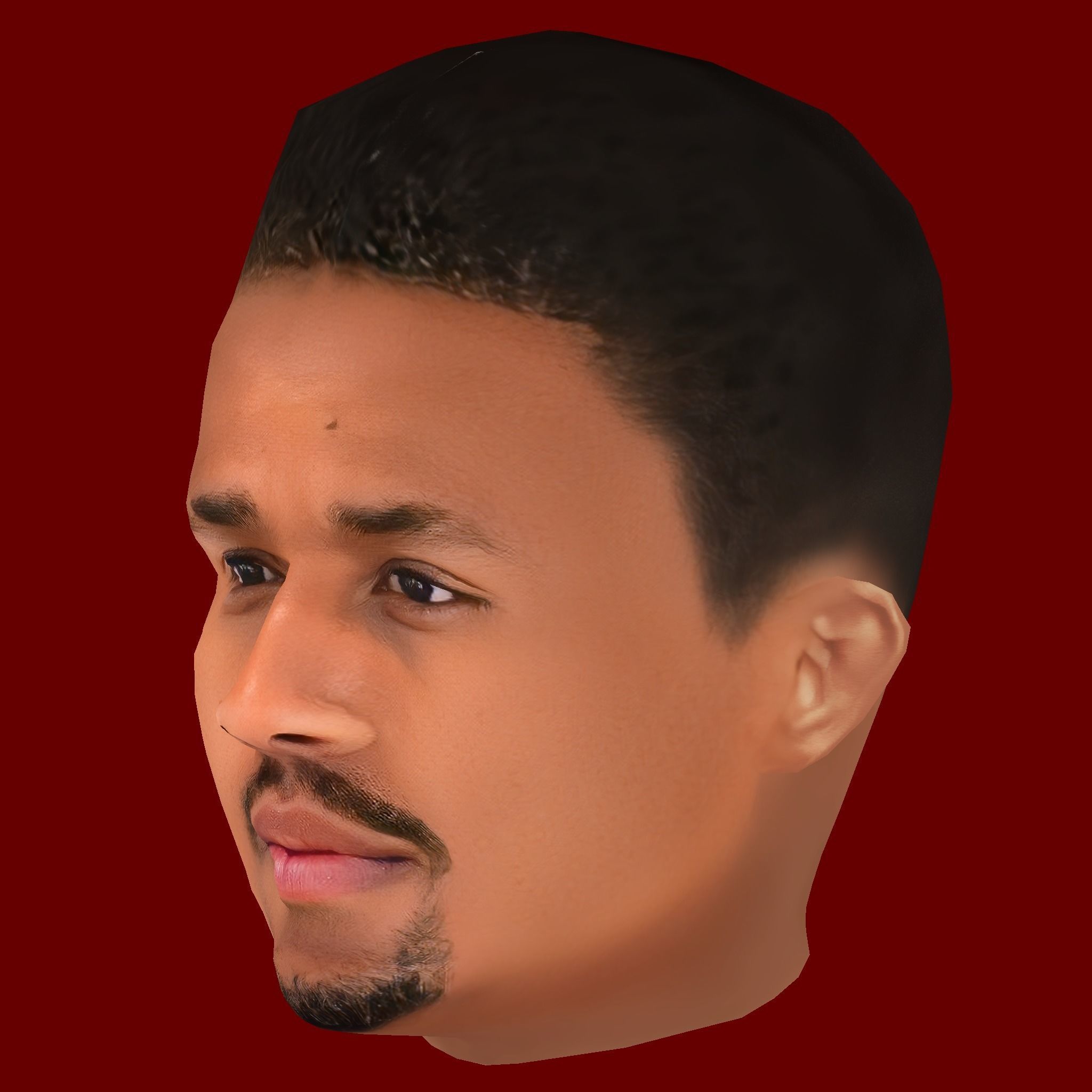 Eder Militao Head - Low poly head for game Low-poly 3D model_1