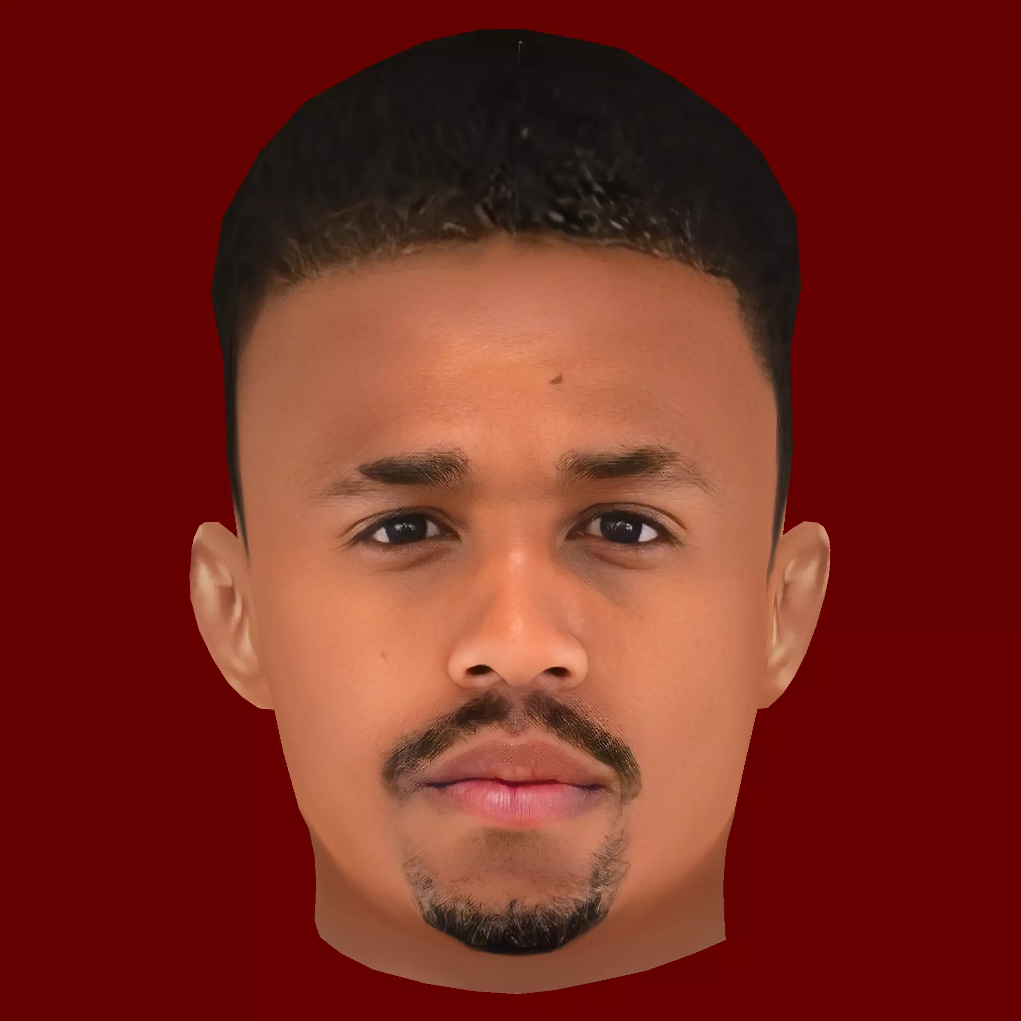 Eder Militao Head - Low poly head for game Low-poly 3D model_0