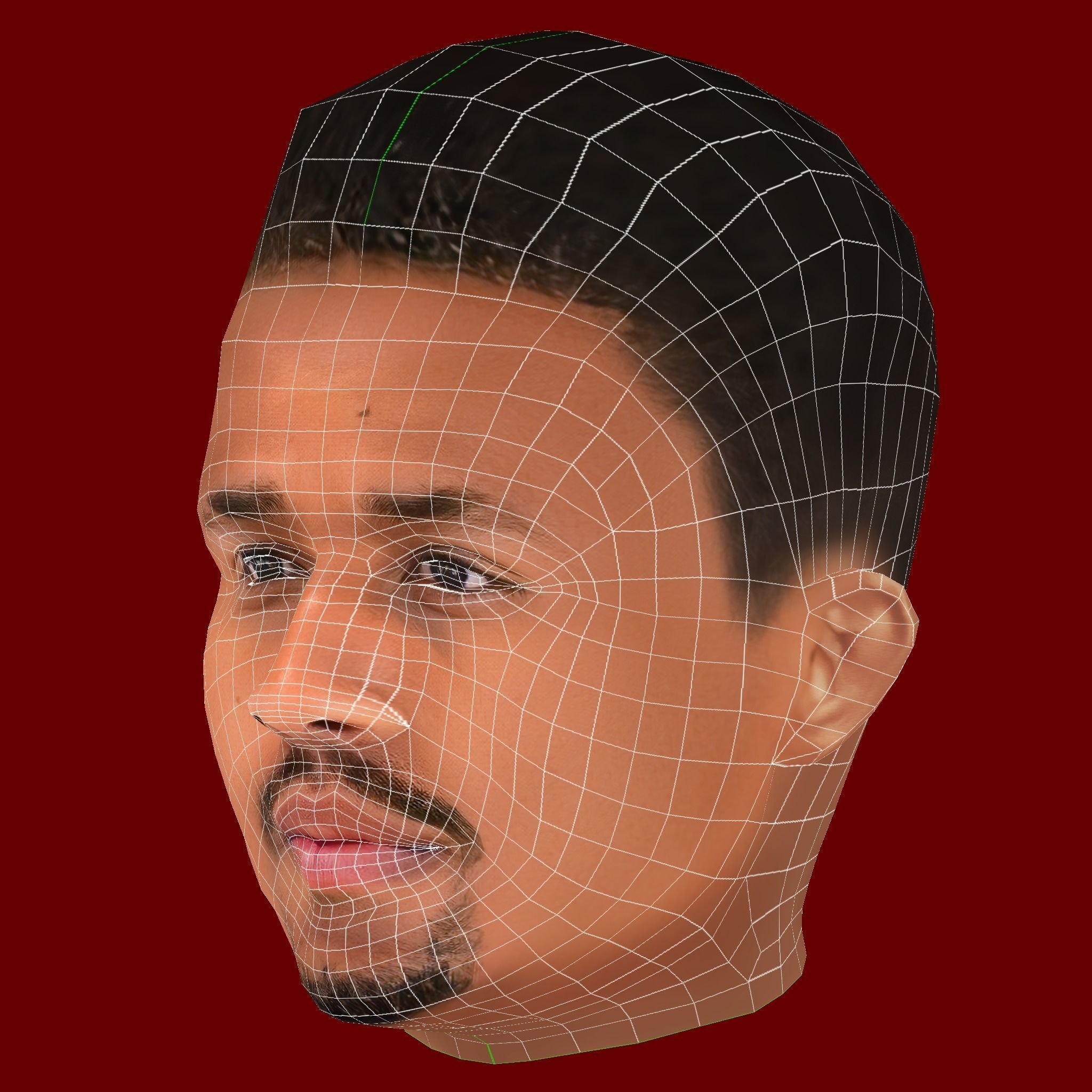 Eder Militao Head - Low poly head for game Low-poly 3D model_7