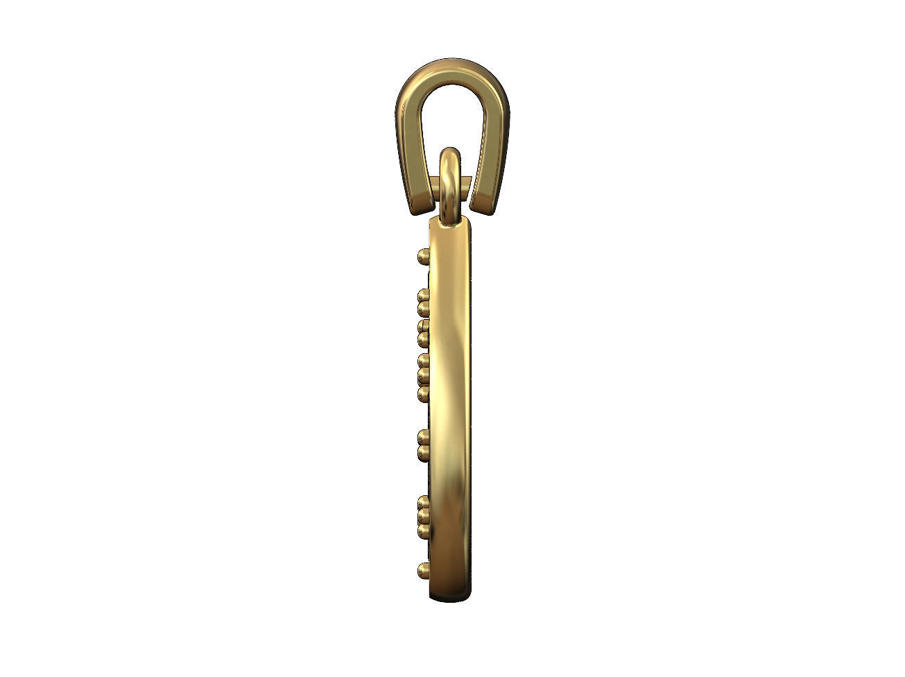 Diamond almond pendant charm 3D print model_2
