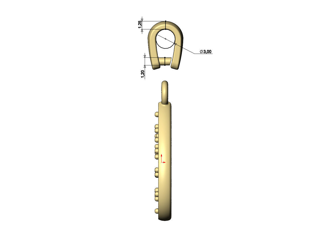 Diamond almond pendant charm 3D print model_9