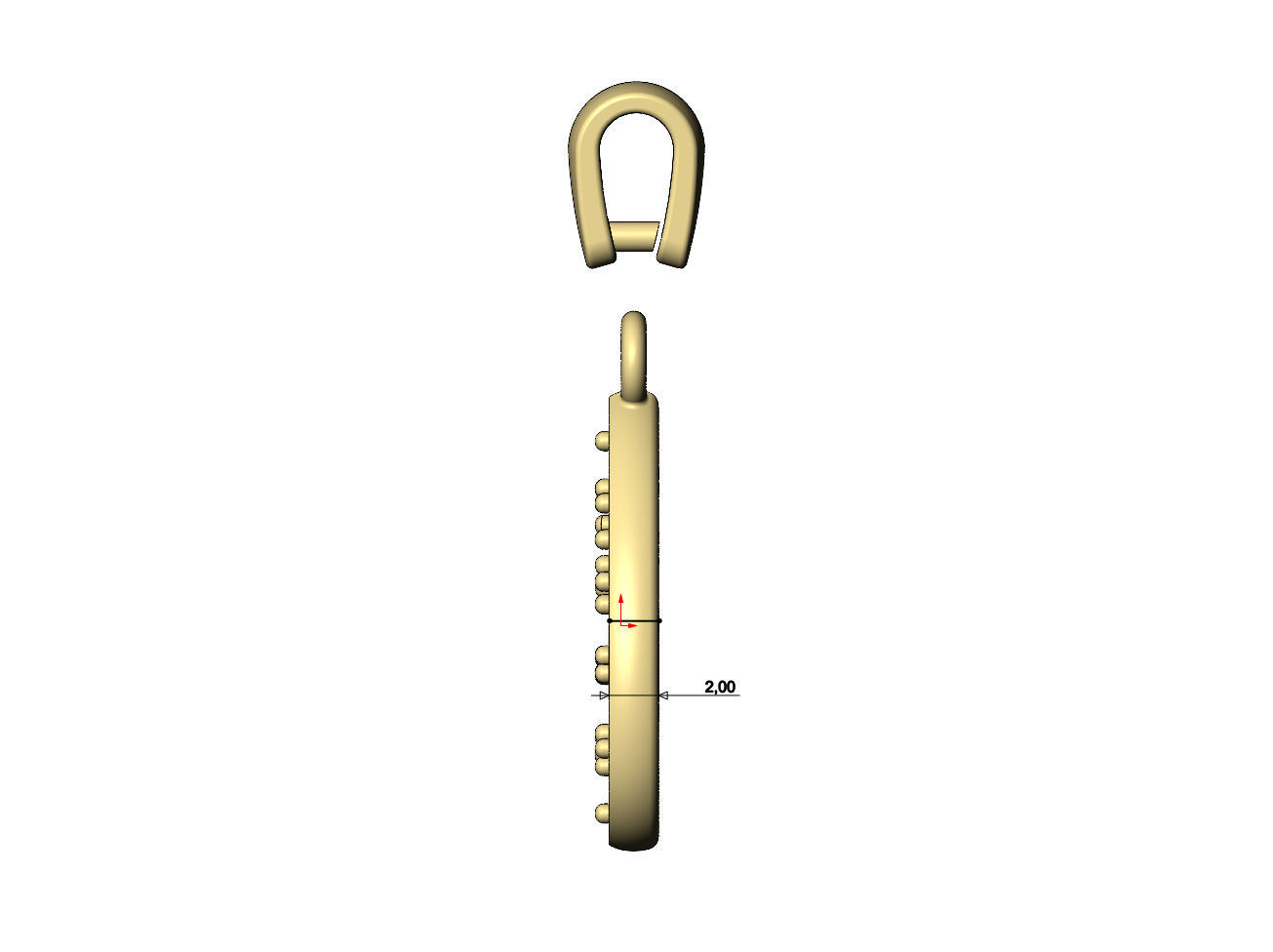 Diamond almond pendant charm 3D print model_8