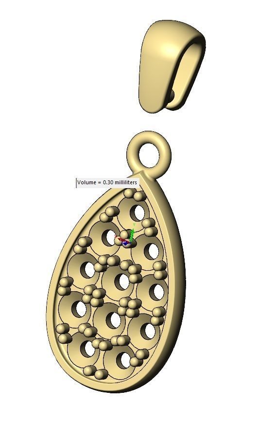 Diamond almond pendant charm 3D print model_11