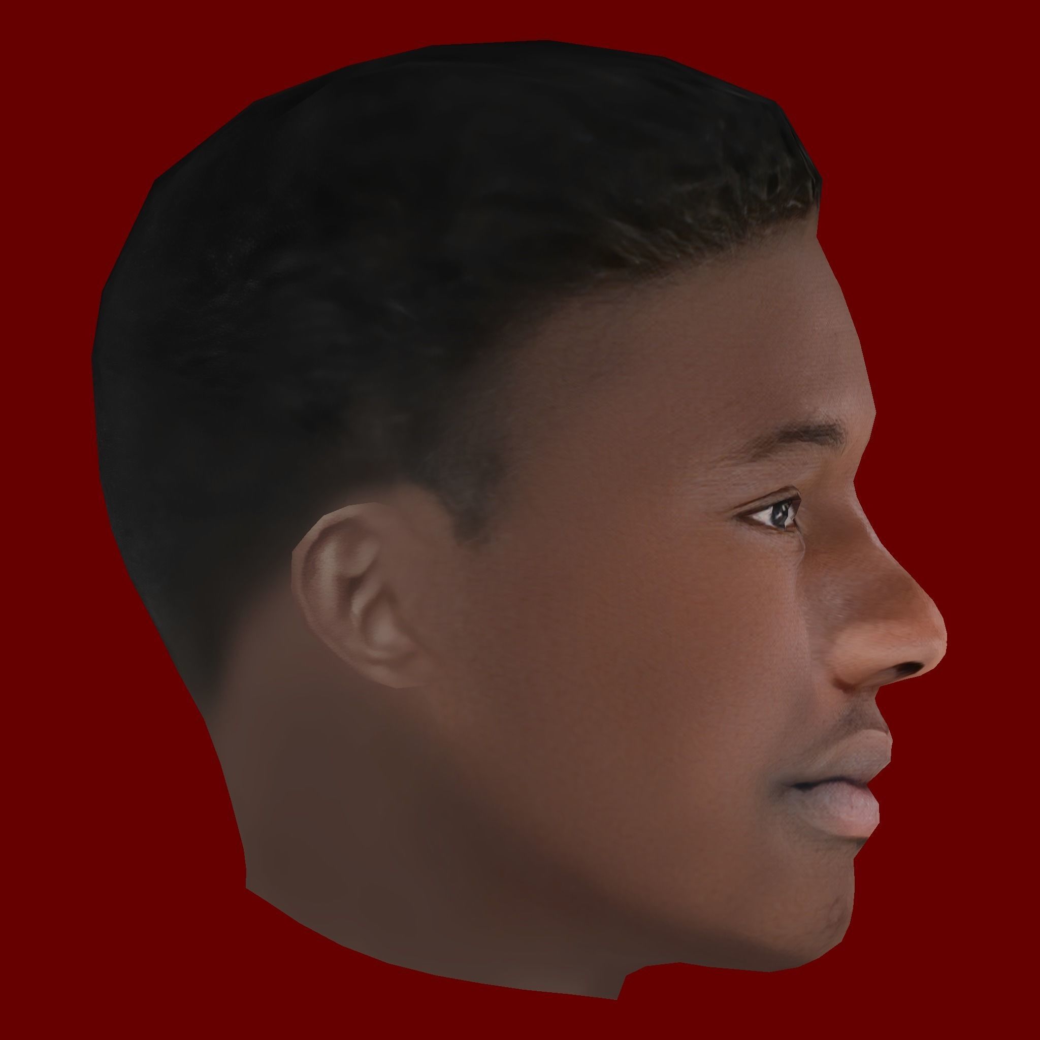 Eduardo Camavinga Head - Low poly head for game Low-poly 3D model_5