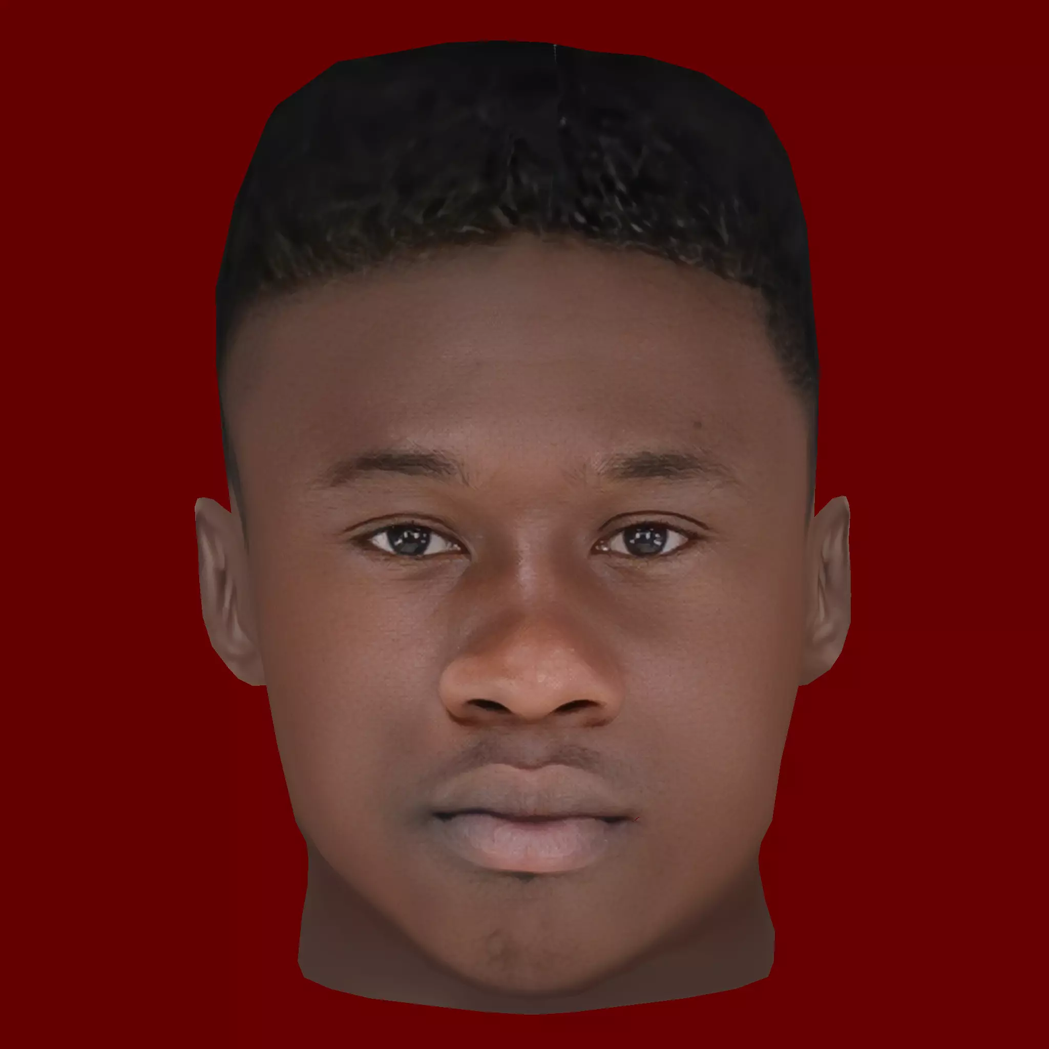 Eduardo Camavinga Head - Low poly head for game Low-poly 3D model_0