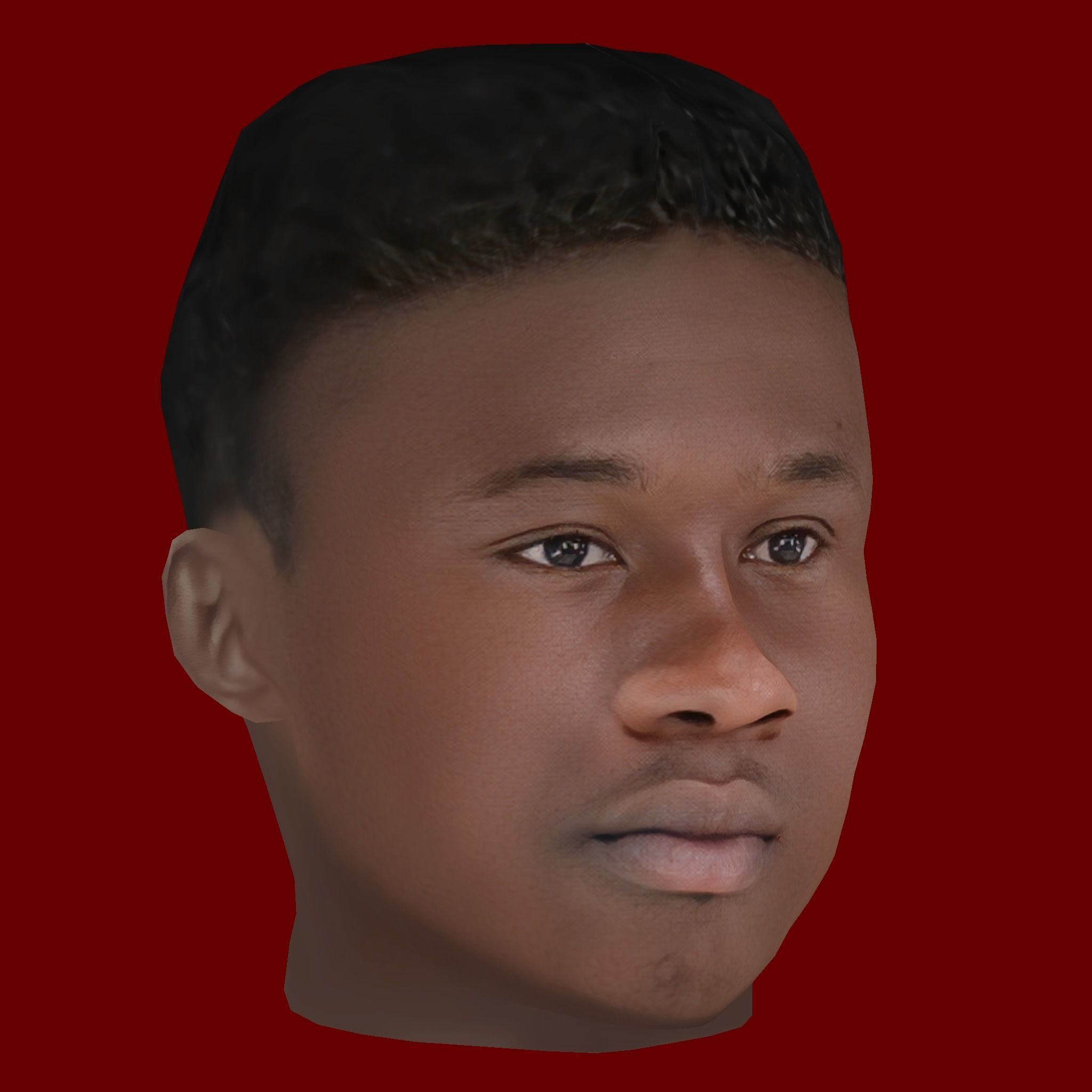 Eduardo Camavinga Head - Low poly head for game Low-poly 3D model_6