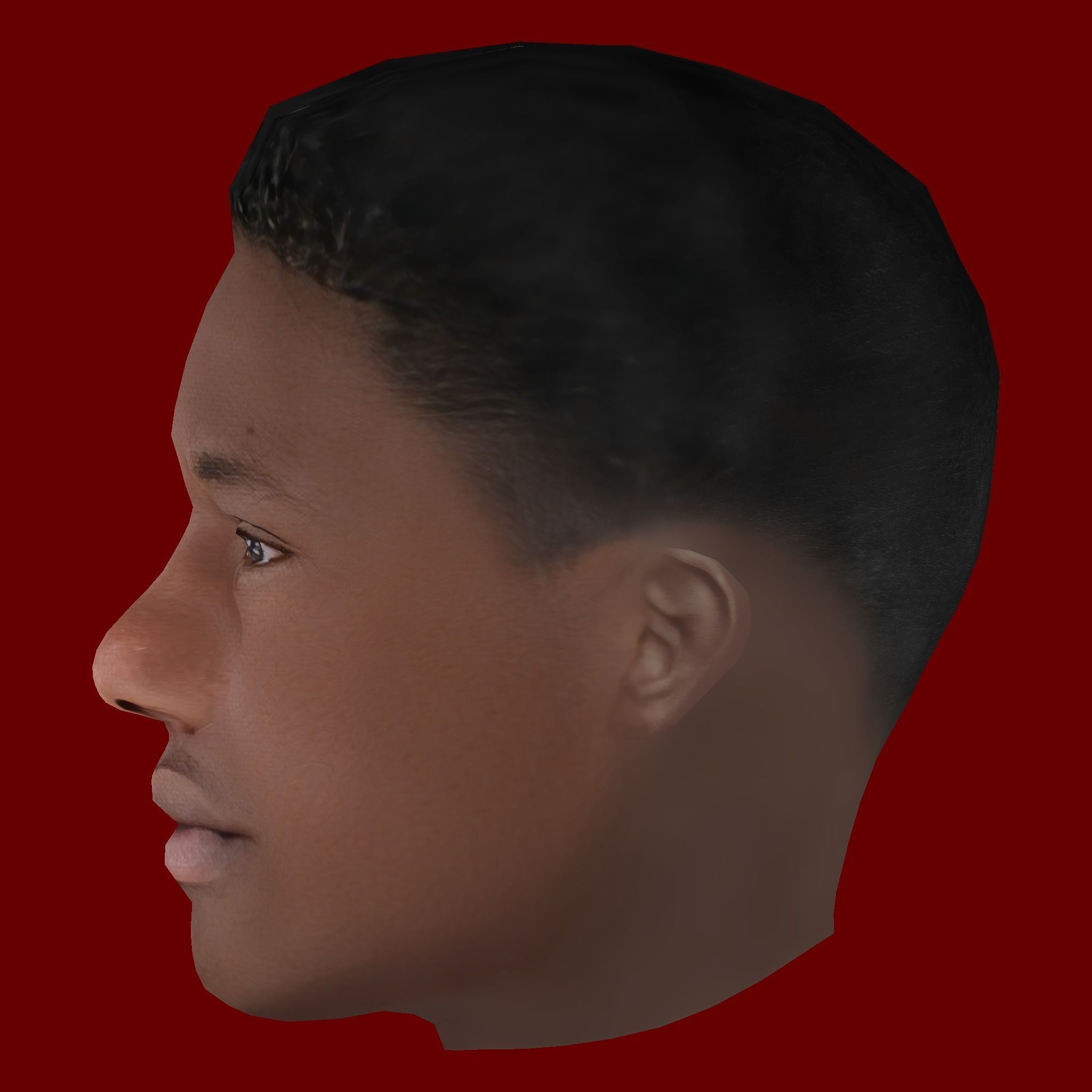 Eduardo Camavinga Head - Low poly head for game Low-poly 3D model_2