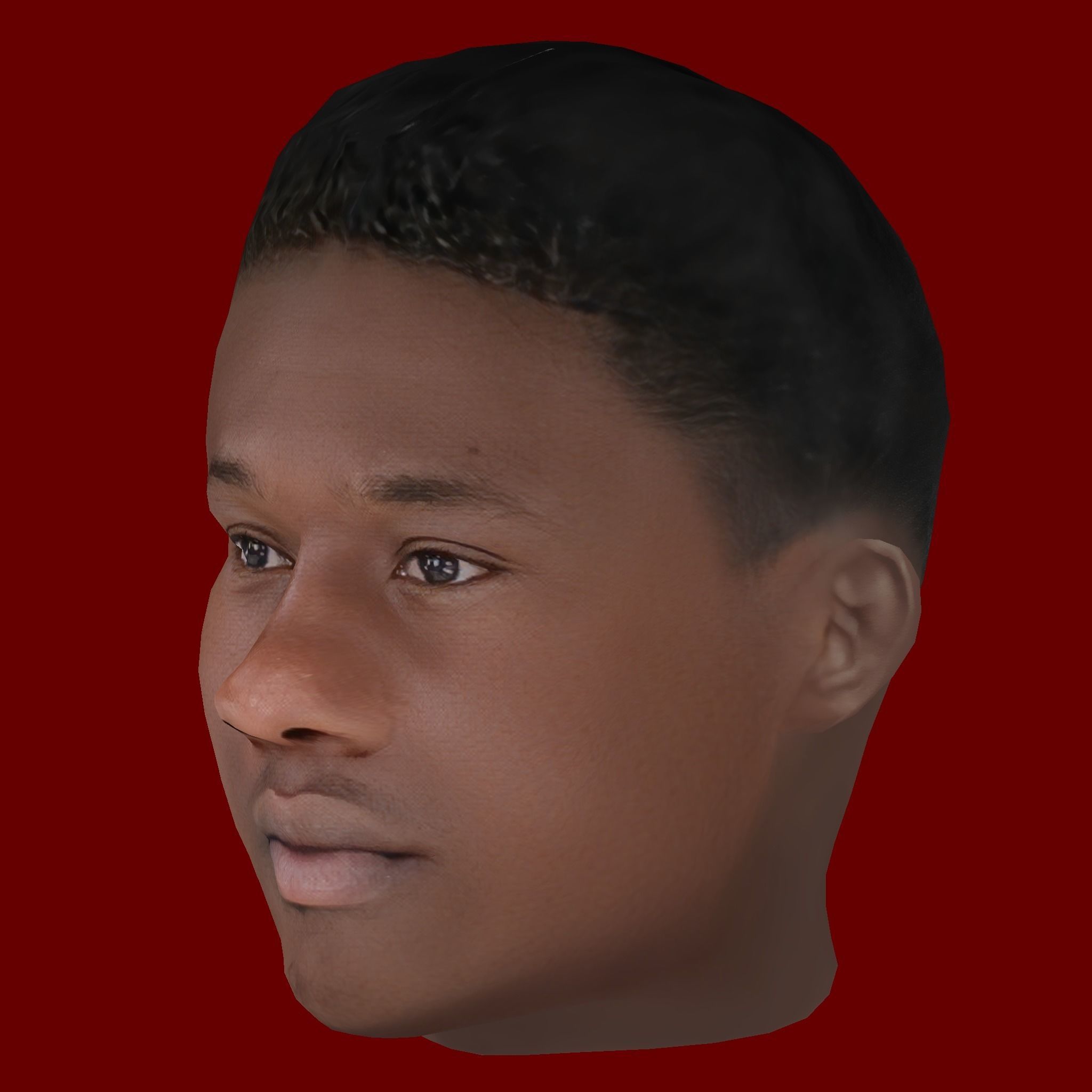 Eduardo Camavinga Head - Low poly head for game Low-poly 3D model_1
