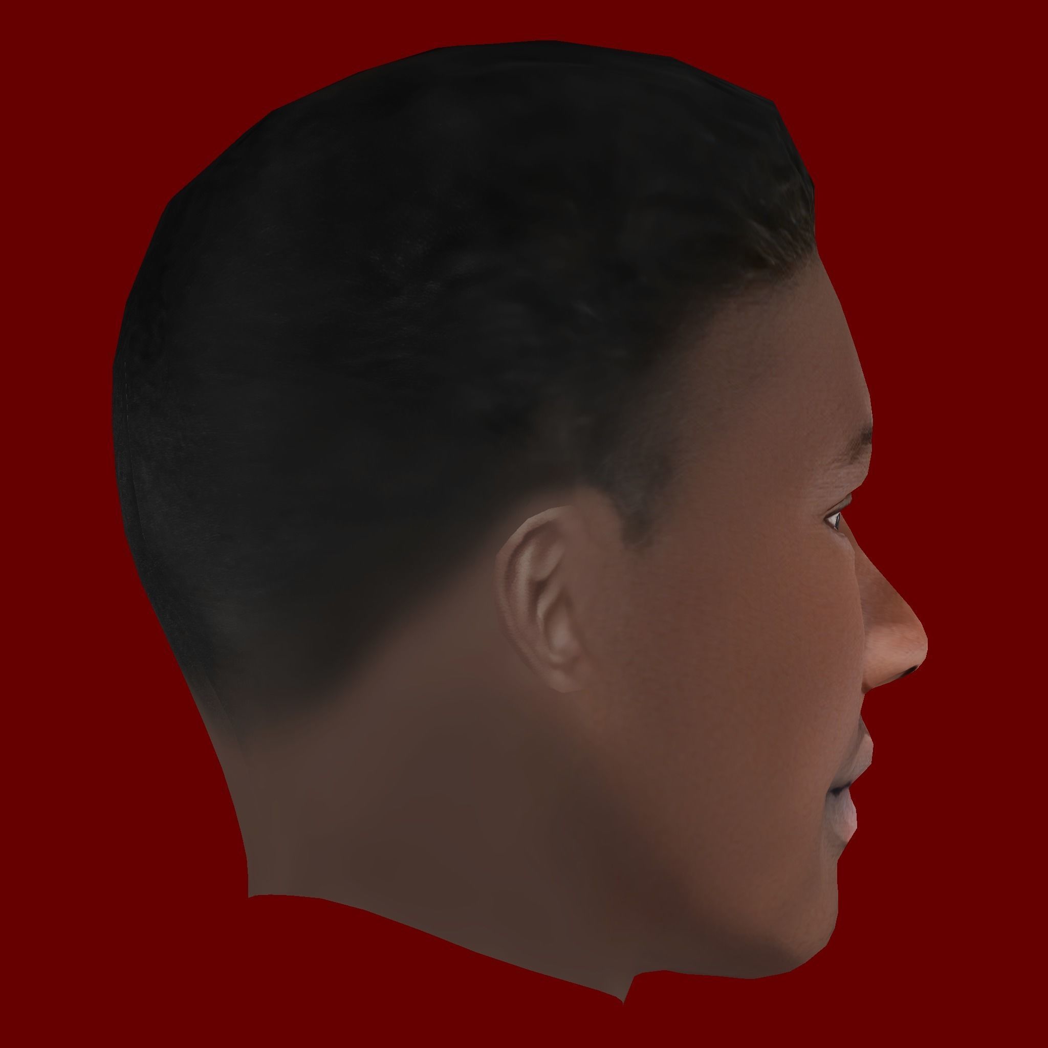 Eduardo Camavinga Head - Low poly head for game Low-poly 3D model_4