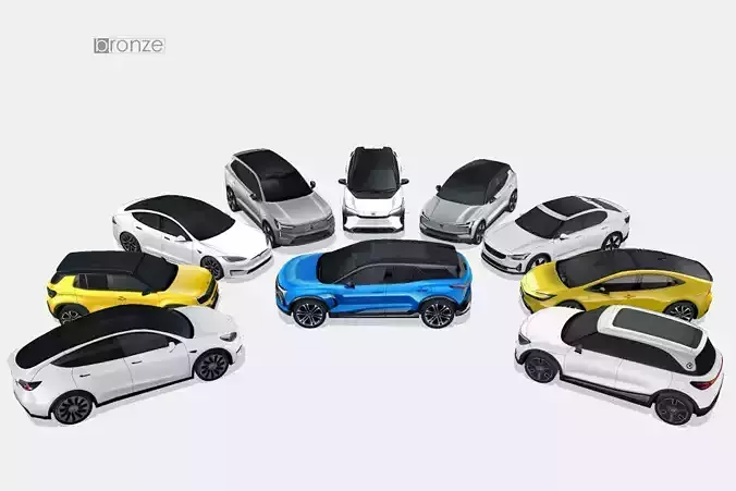 EV 10 car colection 2 3D Model Collection
