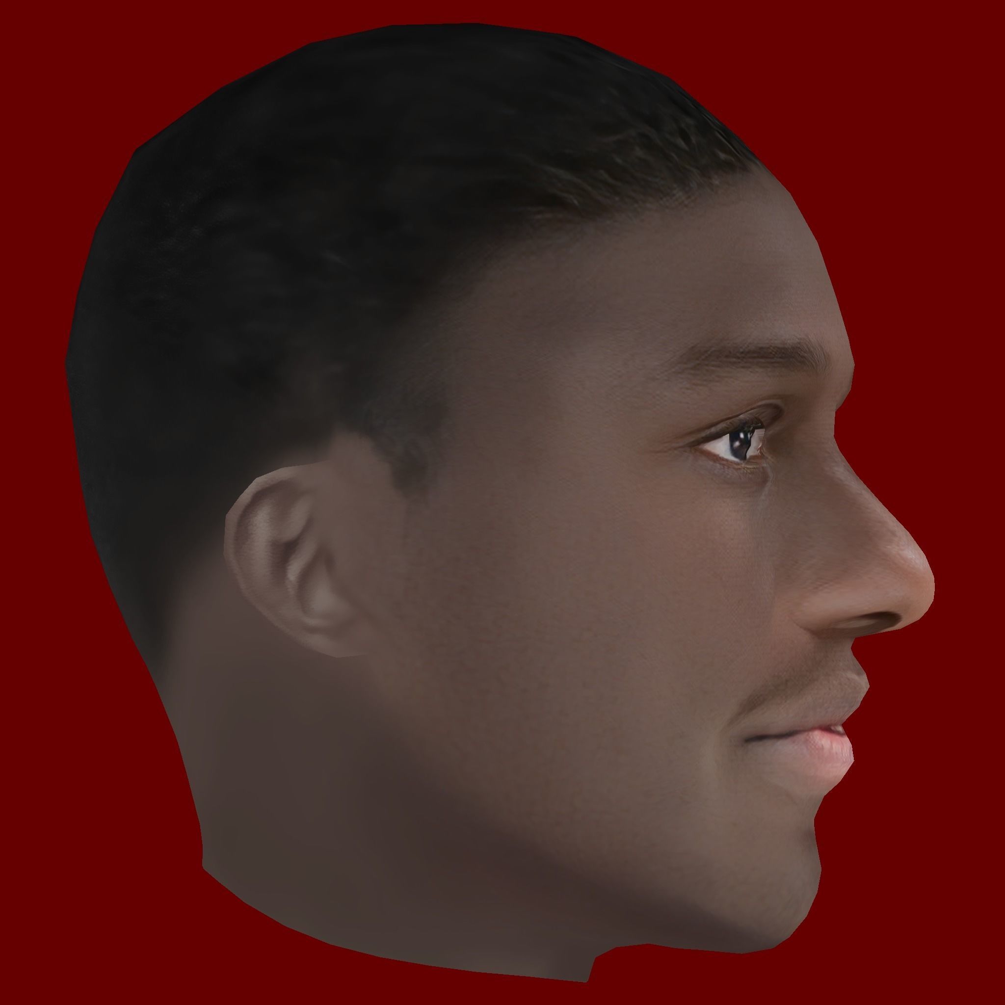 Ferland Mendy Head - Low poly head for game Low-poly 3D model_5