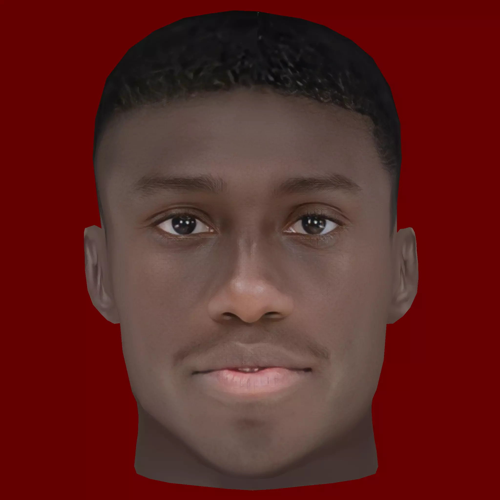 Ferland Mendy Head - Low poly head for game Low-poly 3D model_0
