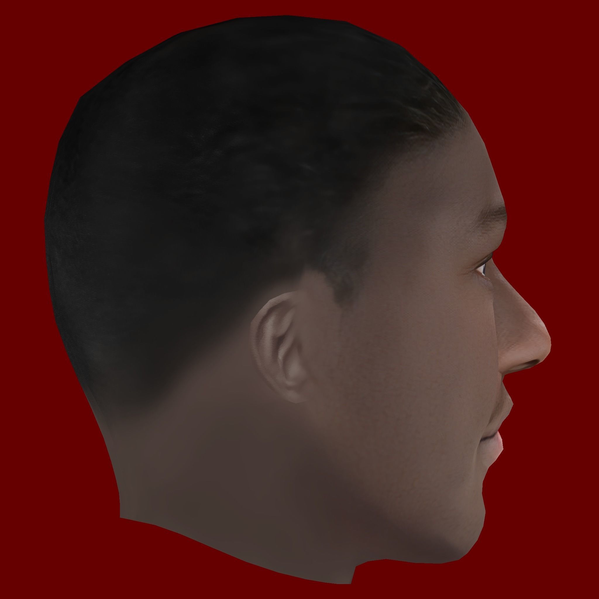 Ferland Mendy Head - Low poly head for game Low-poly 3D model_4