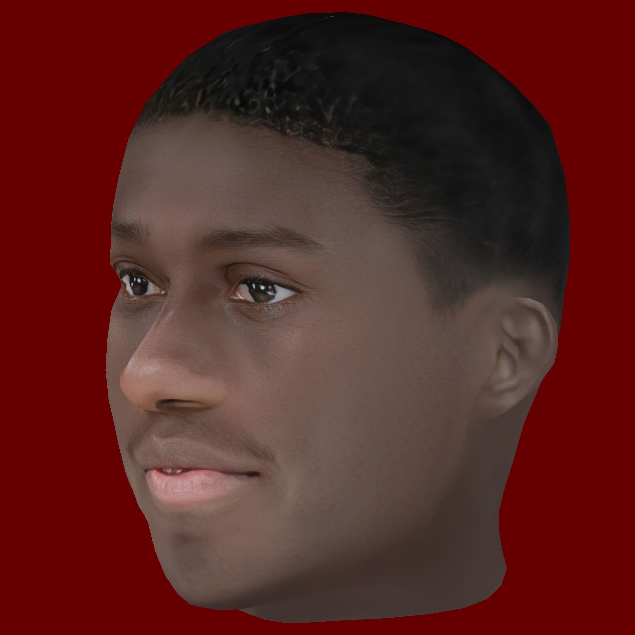 Ferland Mendy Head - Low poly head for game Low-poly 3D model_1