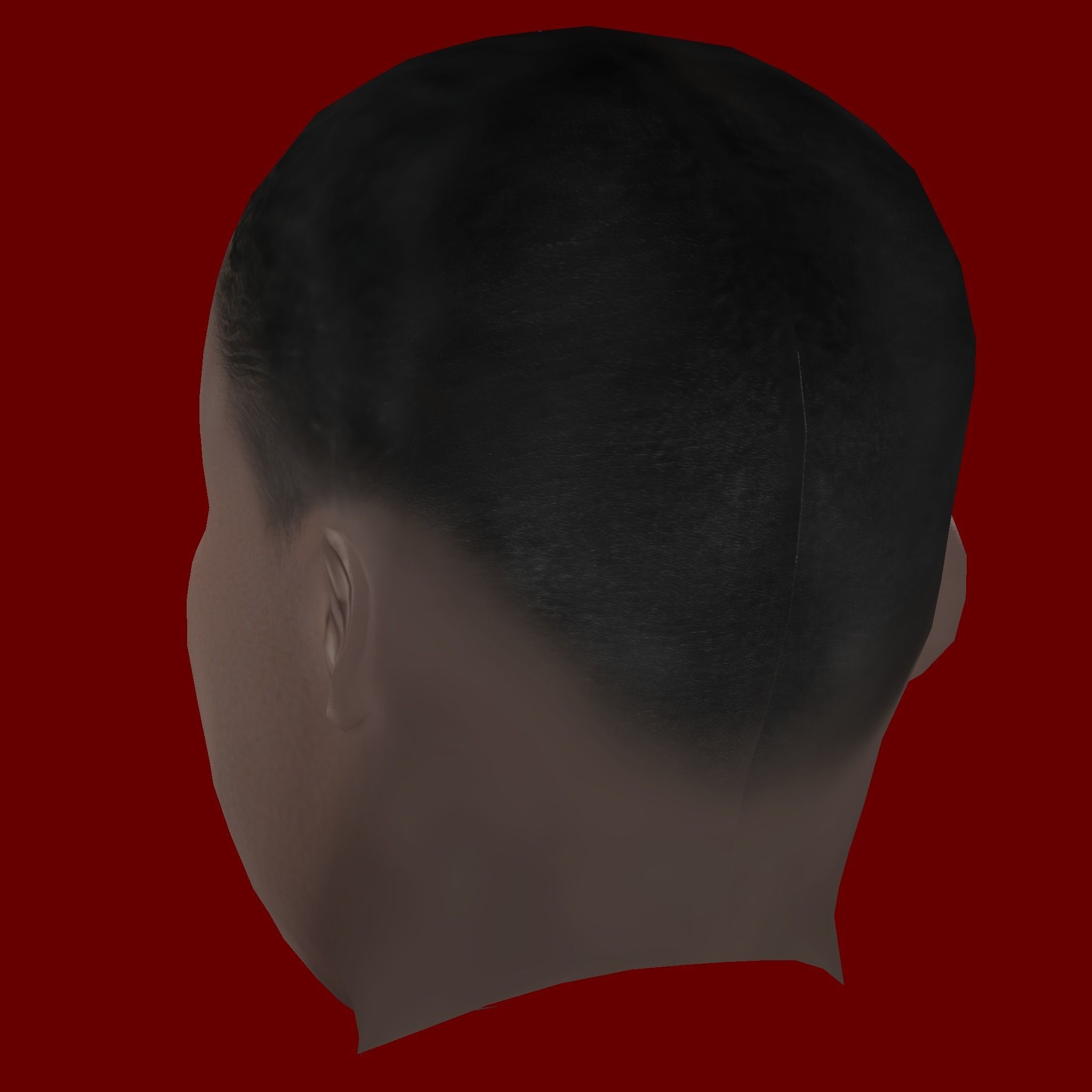 Ferland Mendy Head - Low poly head for game Low-poly 3D model_3