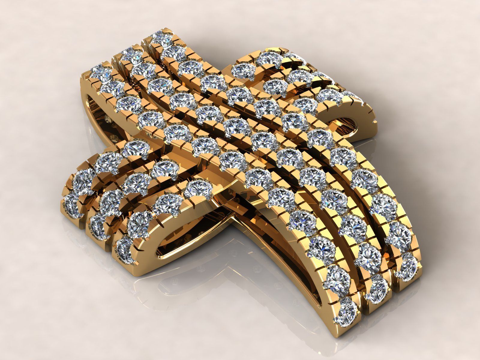 Cross Diamonds Pendant  3D print model_1