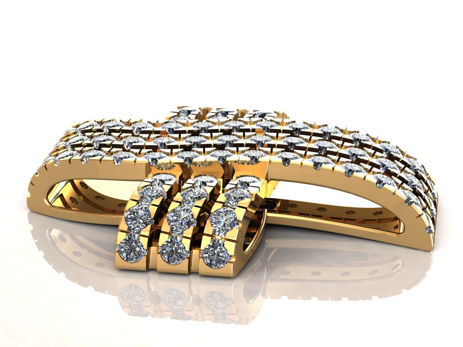 Cross Diamonds Pendant  3D print model_2