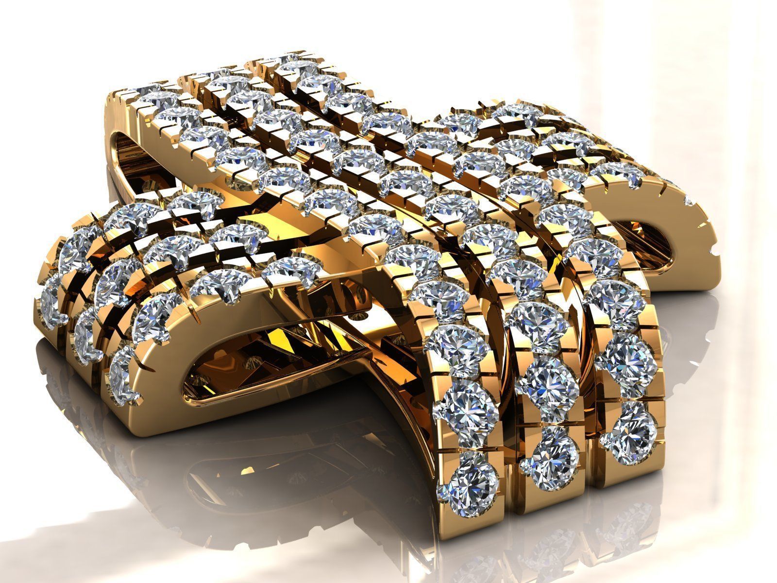 Cross Diamonds Pendant  3D print model_4