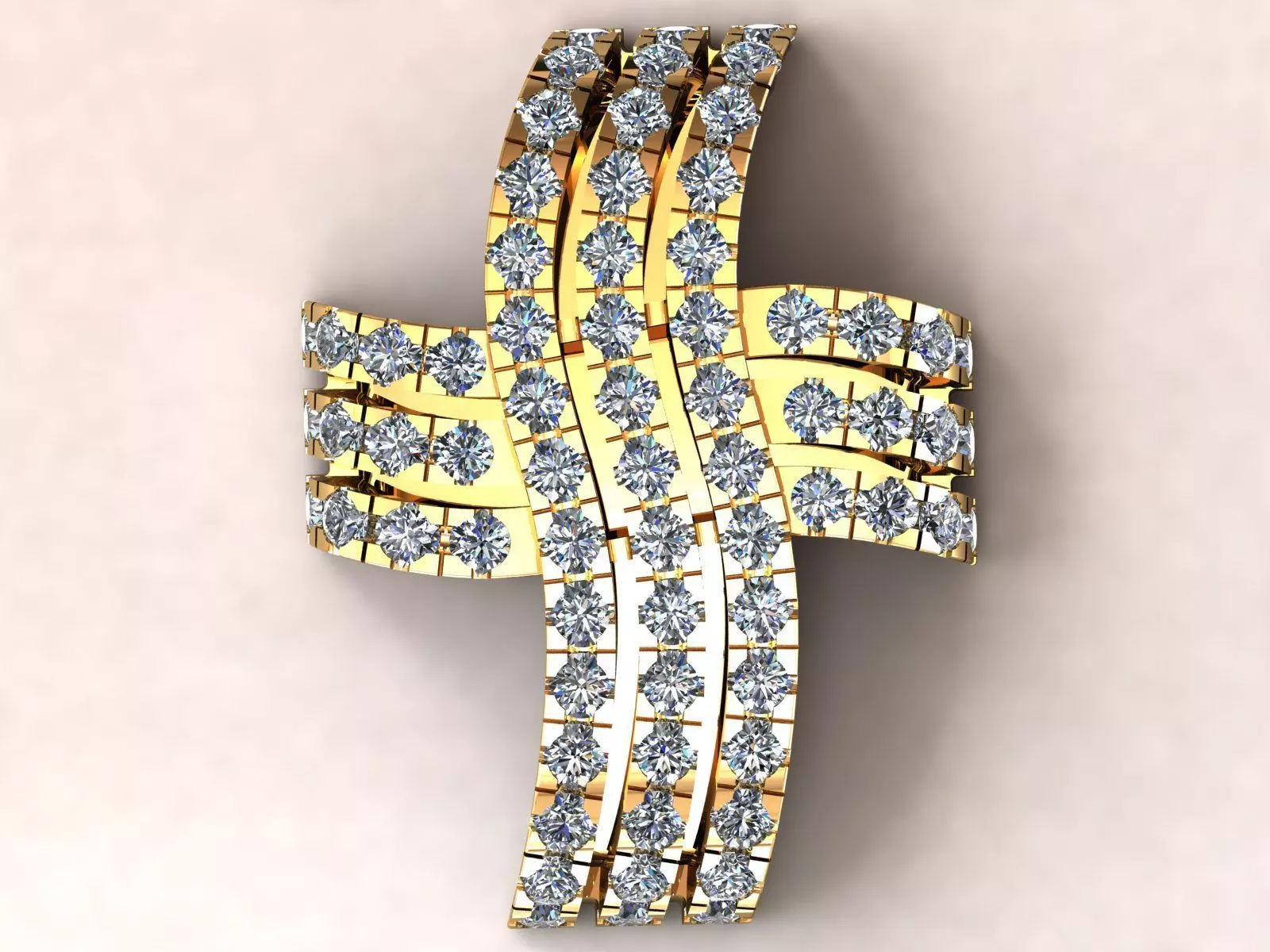 Cross Diamonds Pendant  3D print model_0