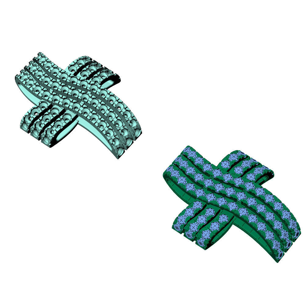 Cross Diamonds Pendant  3D print model_9