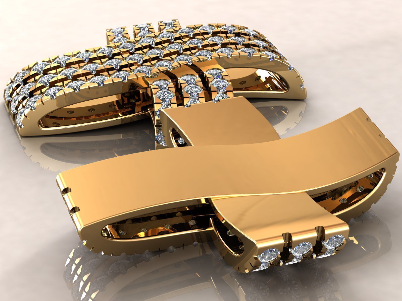 Cross Diamonds Pendant  3D print model_7