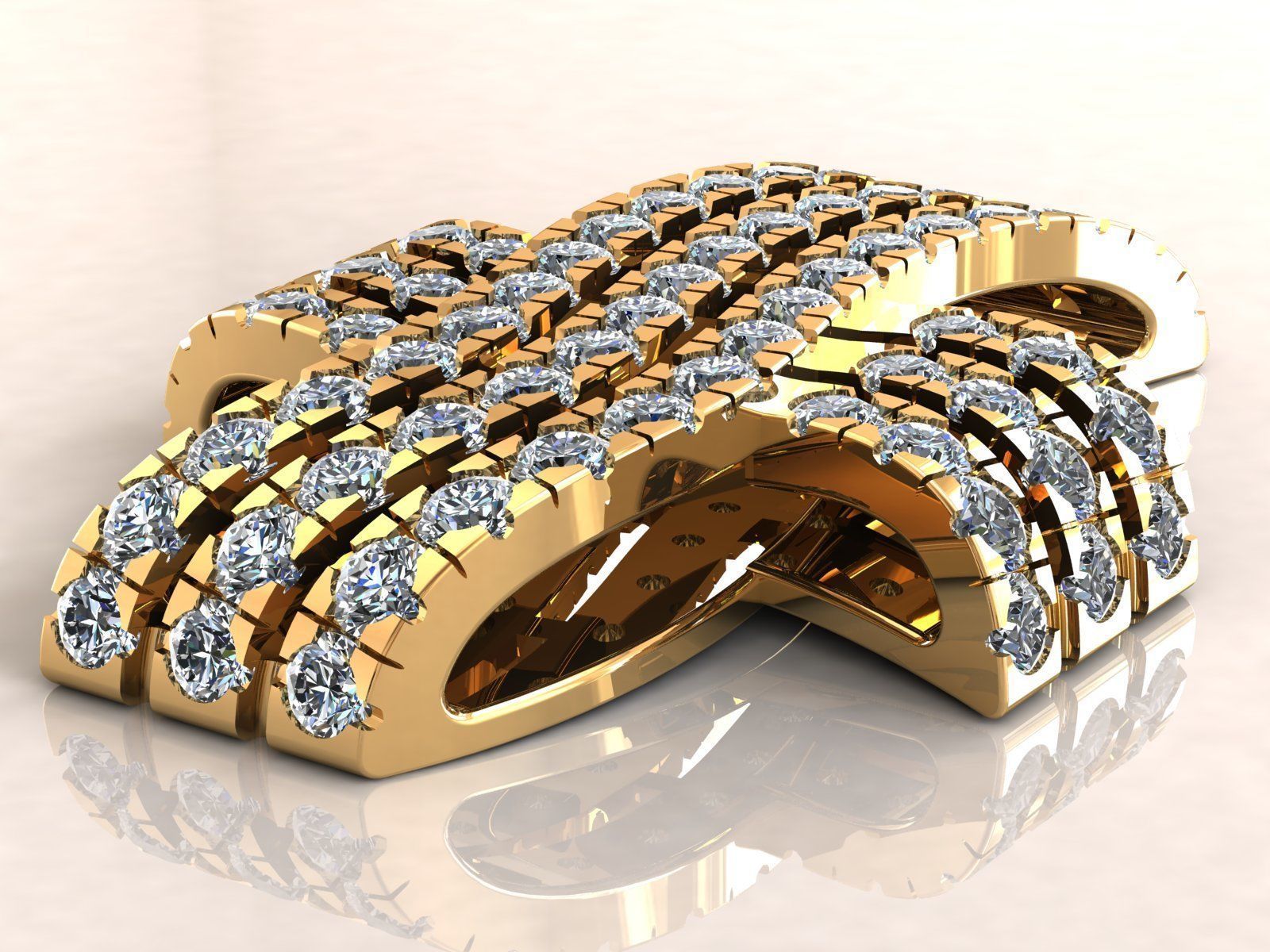 Cross Diamonds Pendant  3D print model_5