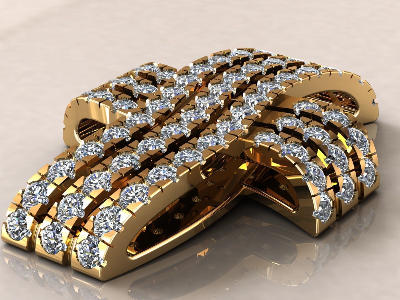 Cross Diamonds Pendant  3D print model_3