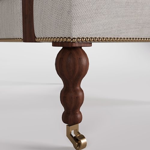 Georgian Armchair with pillow 3D model 6