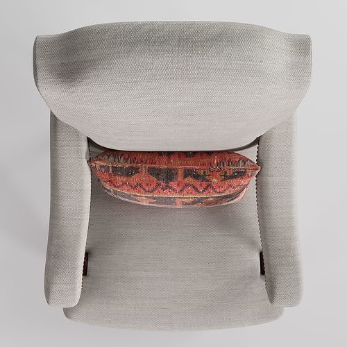 Georgian Armchair with pillow 3D model 3