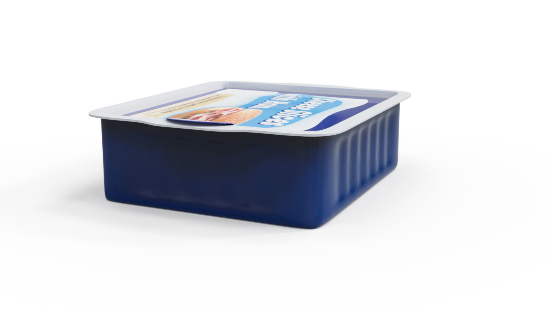 Processed Cheese Slices with Ham Low-poly 3D model_6