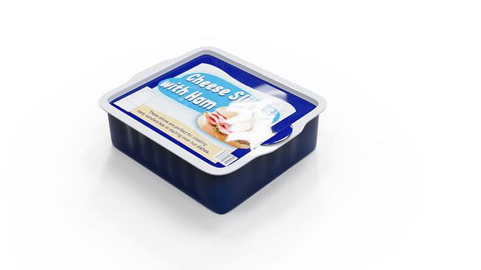 Processed Cheese Slices with Ham Low-poly 3D model 4