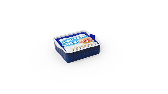 Processed Cheese Slices with Ham Low-poly 3D model 5