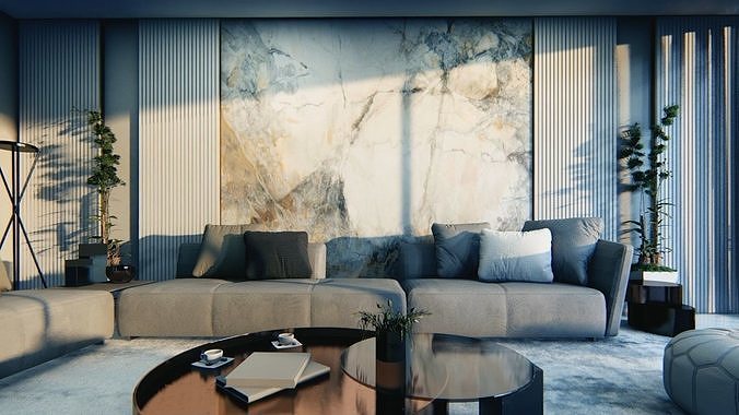 Tranquil Room Interior Design 3D model 5