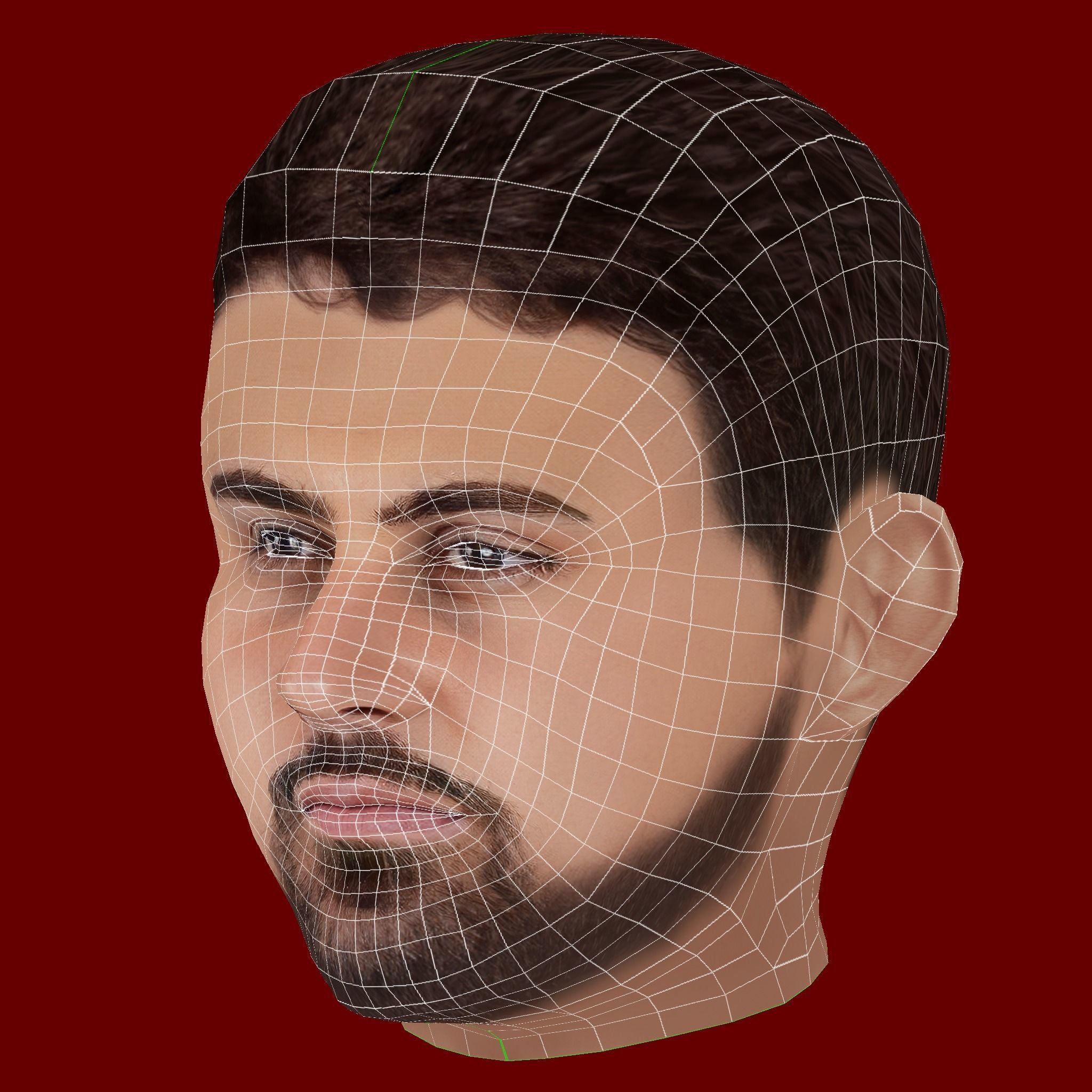 Josko Gvardiol Head - Low poly head for game Low-poly 3D model_7